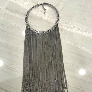 Silver body chain necklace